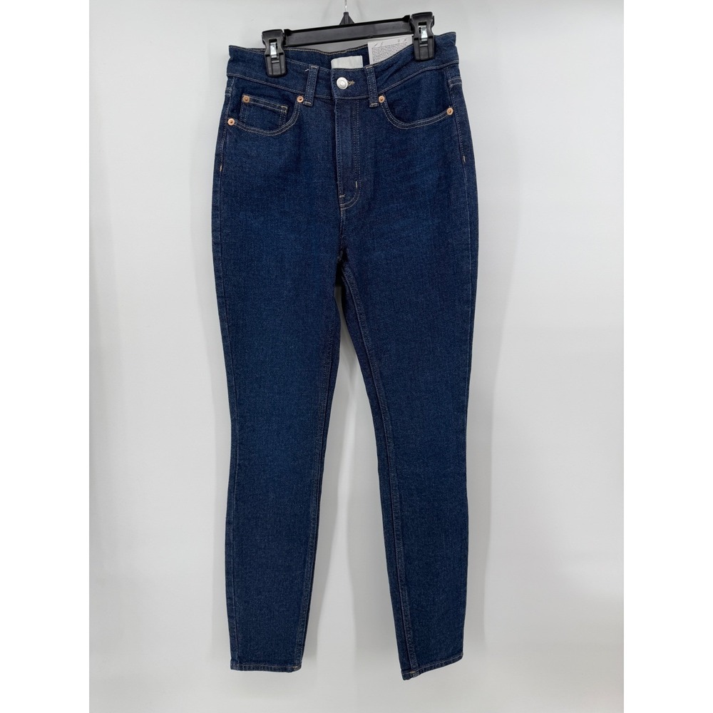 H&M Womens High Waist Skinny Jeans Dark Wash Blue Stretch Denim Size 6 NEW - Picture 2 of 4